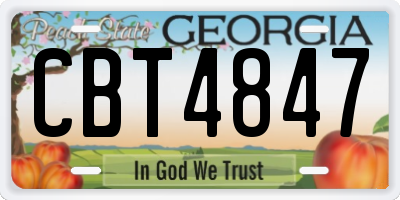 GA license plate CBT4847