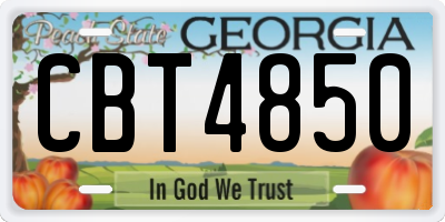 GA license plate CBT4850