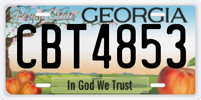 GA license plate CBT4853