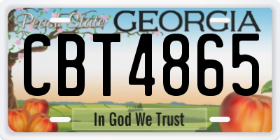 GA license plate CBT4865