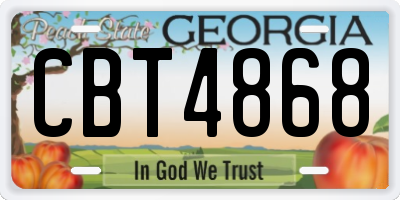 GA license plate CBT4868