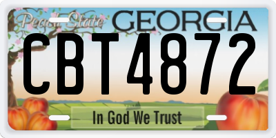 GA license plate CBT4872