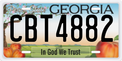 GA license plate CBT4882
