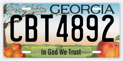 GA license plate CBT4892