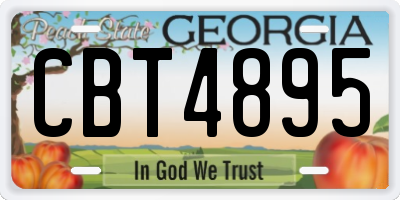 GA license plate CBT4895