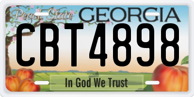 GA license plate CBT4898