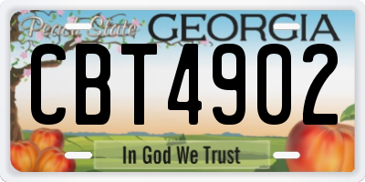 GA license plate CBT4902
