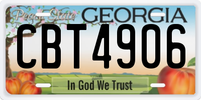 GA license plate CBT4906