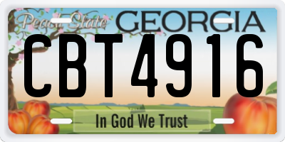 GA license plate CBT4916