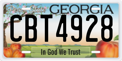 GA license plate CBT4928