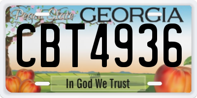 GA license plate CBT4936