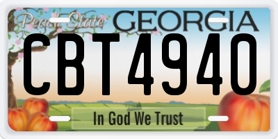 GA license plate CBT4940