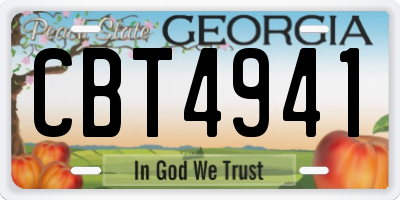 GA license plate CBT4941