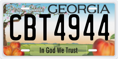 GA license plate CBT4944