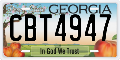 GA license plate CBT4947