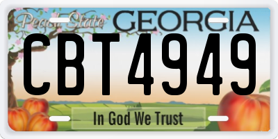 GA license plate CBT4949