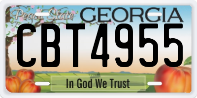 GA license plate CBT4955