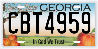 GA license plate CBT4959