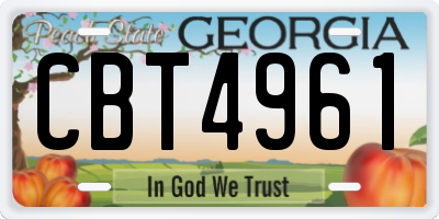 GA license plate CBT4961