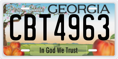 GA license plate CBT4963