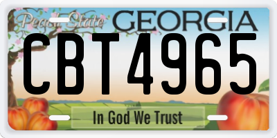 GA license plate CBT4965