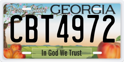 GA license plate CBT4972