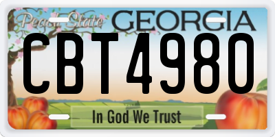 GA license plate CBT4980