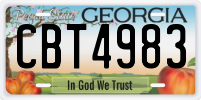 GA license plate CBT4983