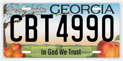 GA license plate CBT4990