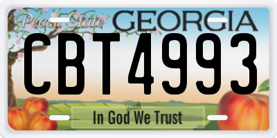 GA license plate CBT4993