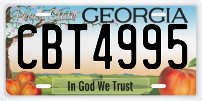 GA license plate CBT4995