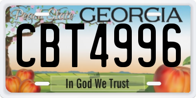 GA license plate CBT4996