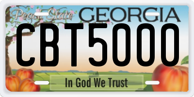 GA license plate CBT5000