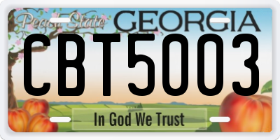 GA license plate CBT5003