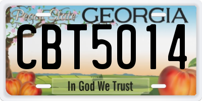 GA license plate CBT5014