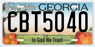 GA license plate CBT5040