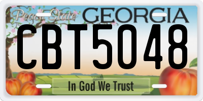 GA license plate CBT5048