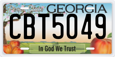 GA license plate CBT5049