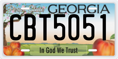 GA license plate CBT5051