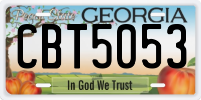 GA license plate CBT5053
