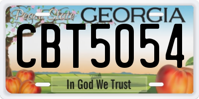 GA license plate CBT5054
