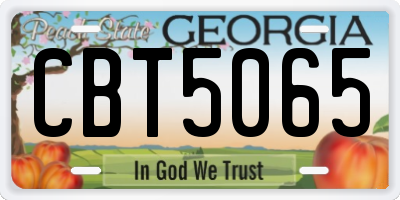 GA license plate CBT5065
