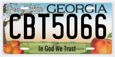 GA license plate CBT5066