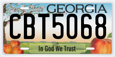 GA license plate CBT5068