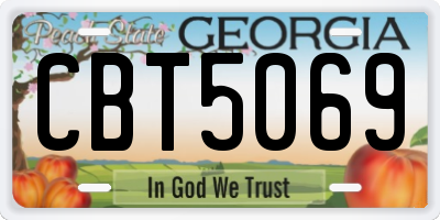 GA license plate CBT5069