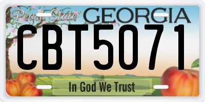 GA license plate CBT5071