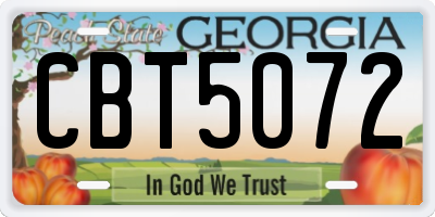 GA license plate CBT5072