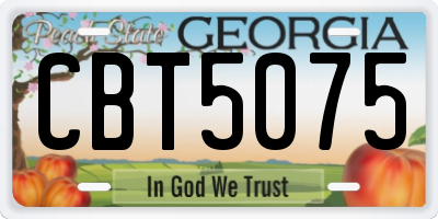 GA license plate CBT5075
