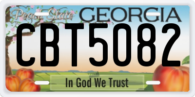 GA license plate CBT5082