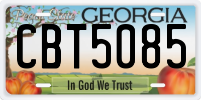 GA license plate CBT5085